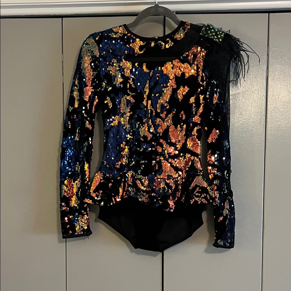Weissman Black and Gold Sequin Leotard